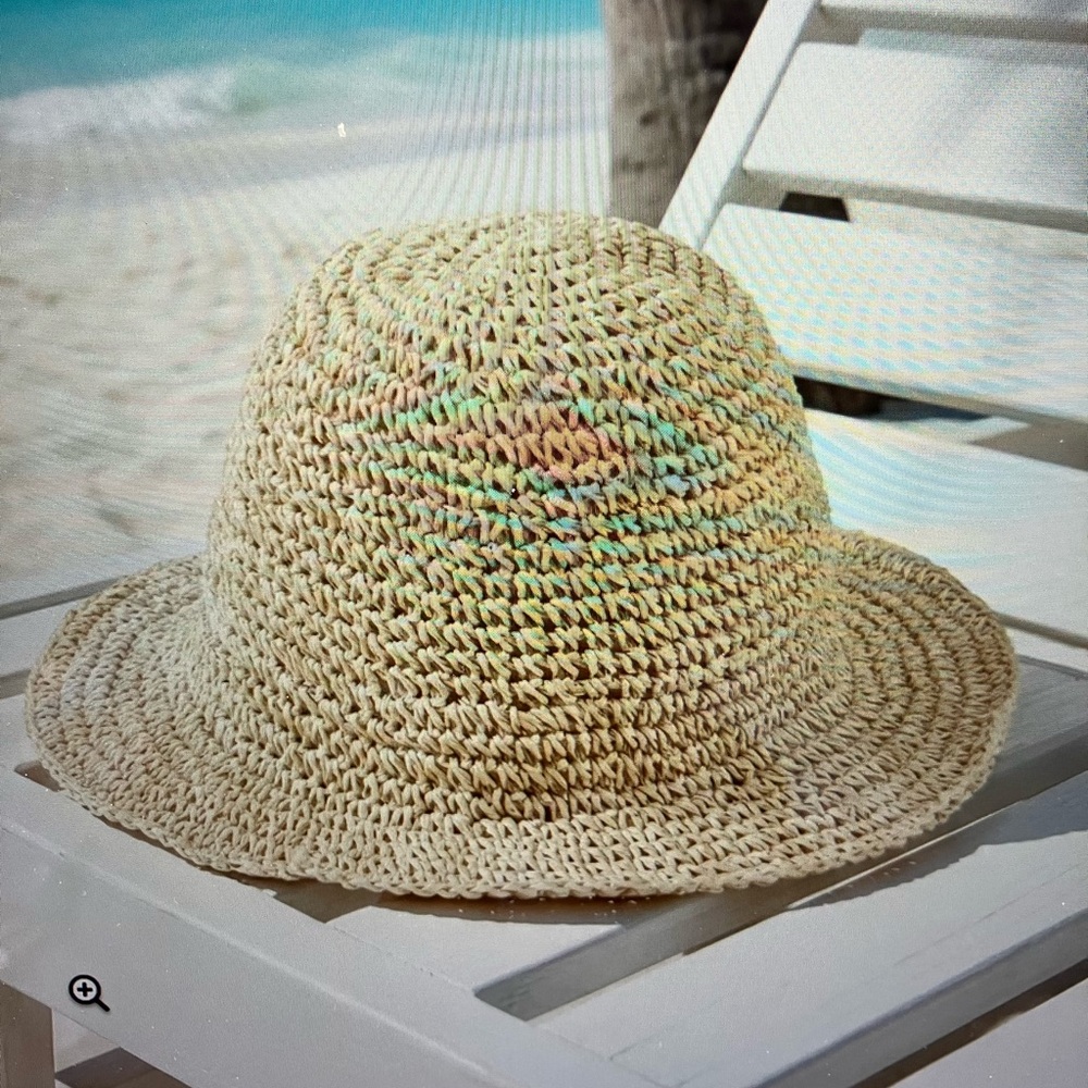 Natural Straw Crochet Sun Hat